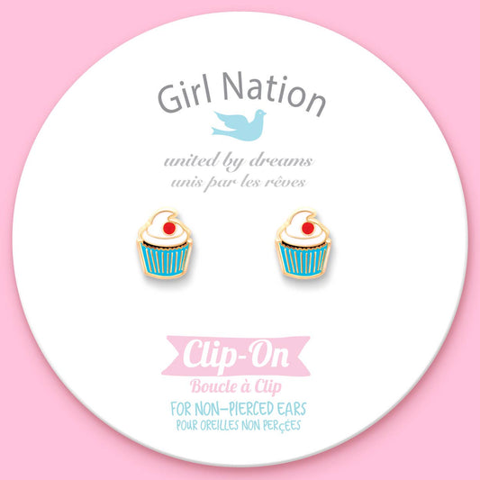 Classic Cupcake Clip On Earrings