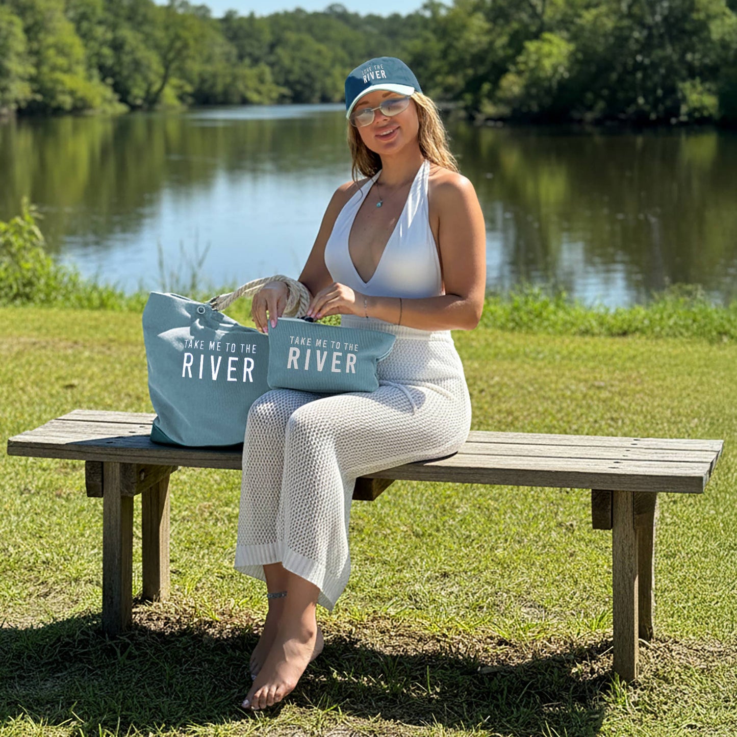 Take me to The River - Corduroy Zippered Pouch