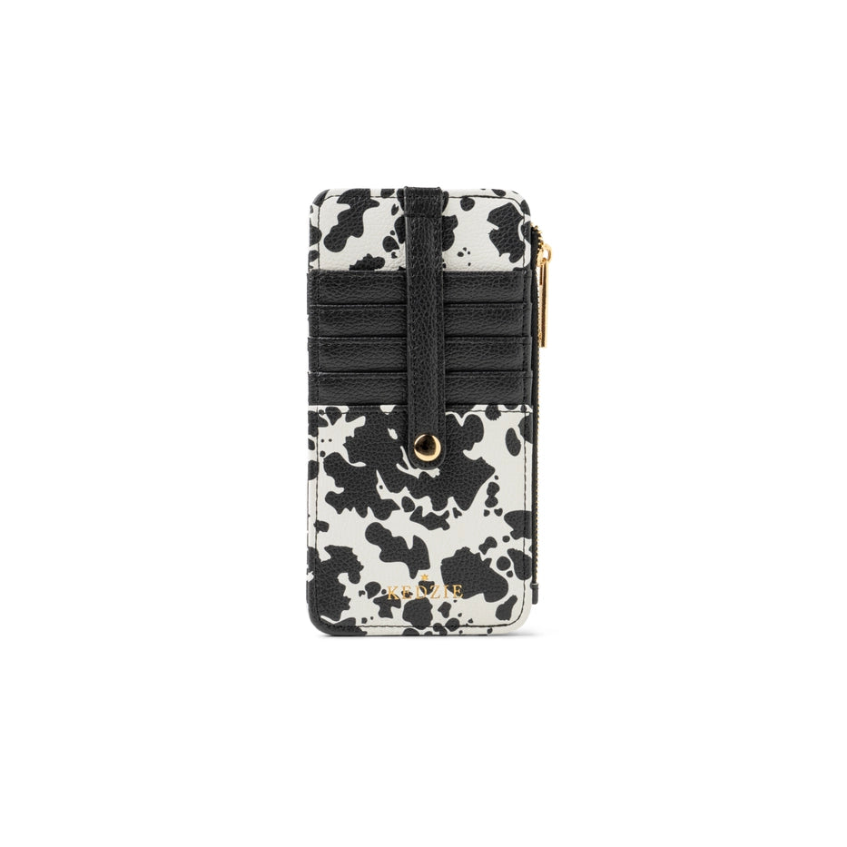 Kedzie Zippered Wallet - Cow Print