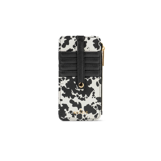 Kedzie Zippered Wallet - Cow Print