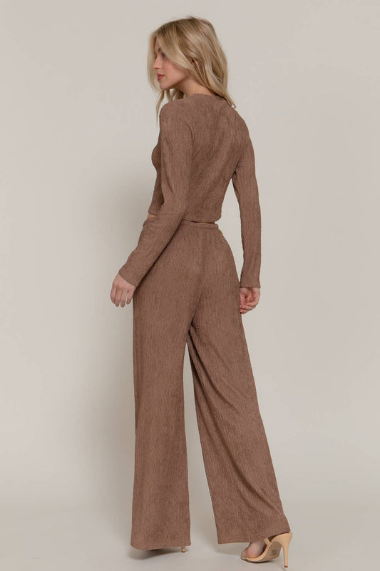Mocha Long Sleeve Top & Pants Set