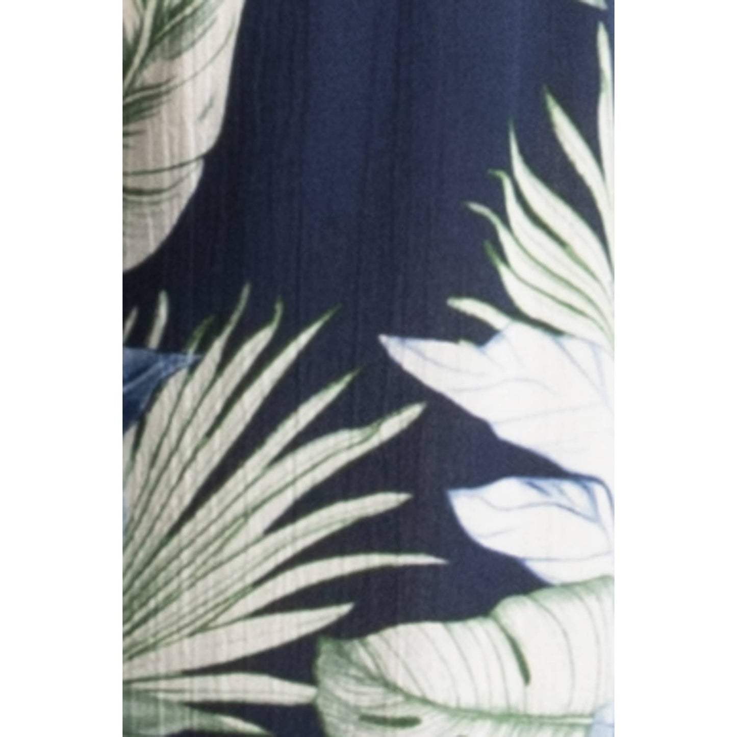Navy Tropical Wide Leg Pant