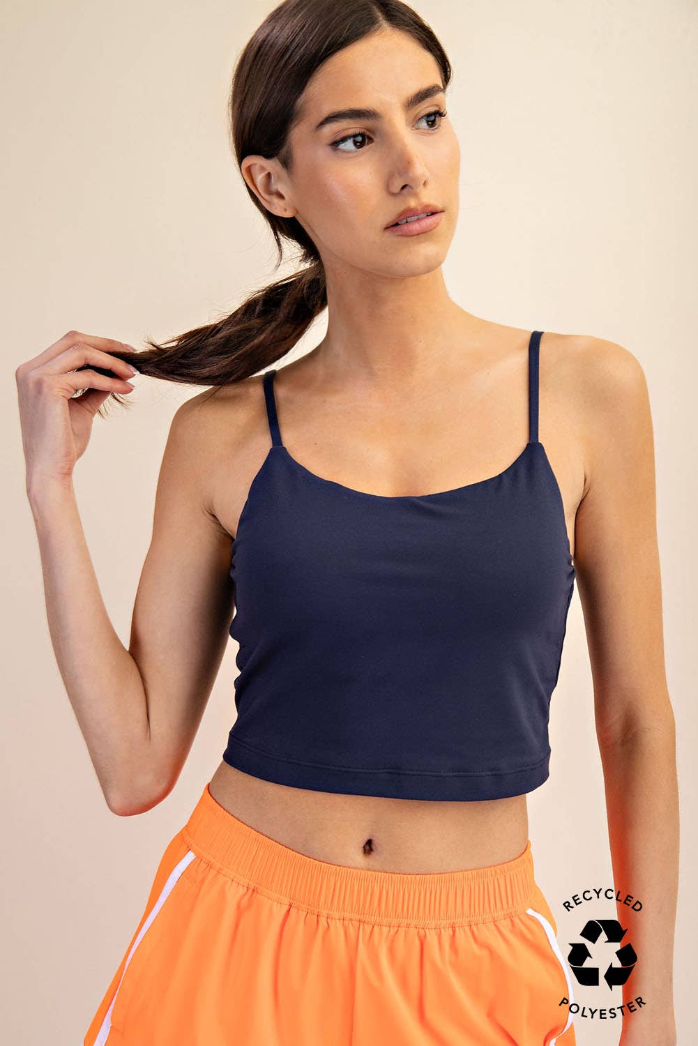 Cropped Camisole Bra - Navy