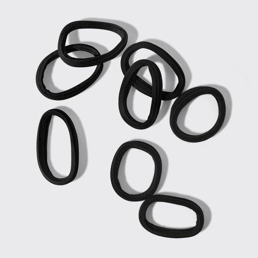 Seamless Hair Elastics 8pc Set- Black