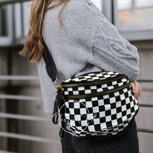 Black Checkered Farah Sling Bag