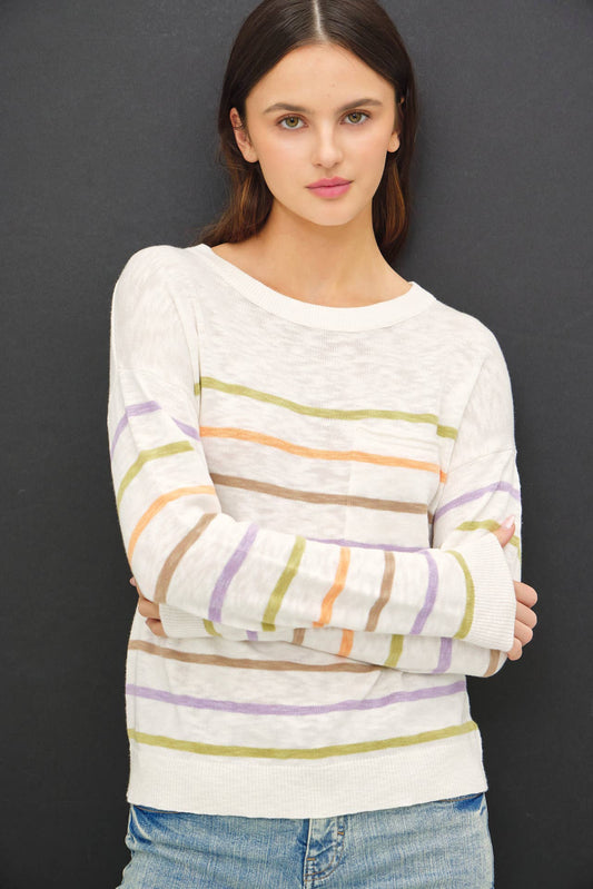 Multi Color Slub Sweater