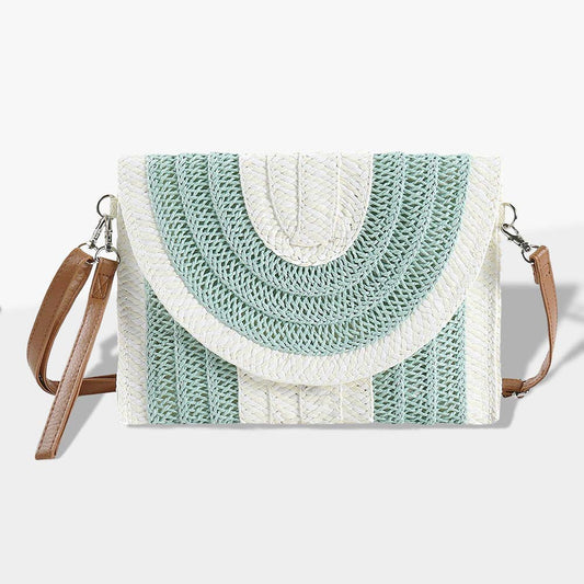 Mint Straw Crossbody Bag