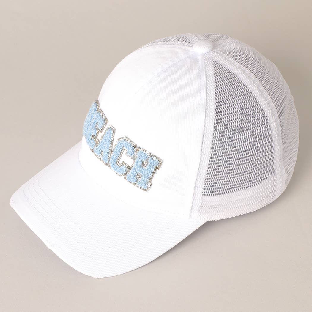 BEACH Chenille Letter Baseball Cap