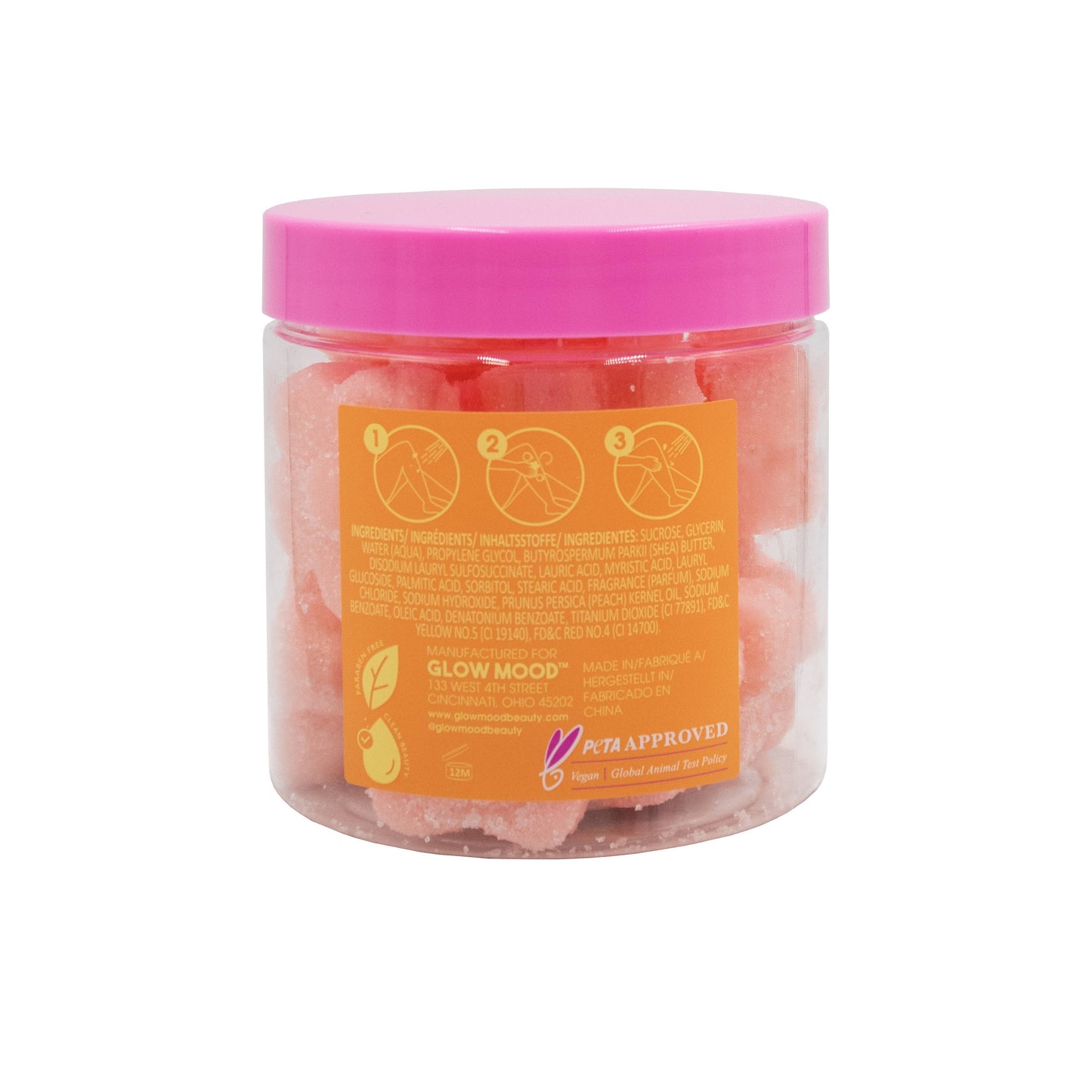 Peach and Mint Exfoliating Sugar Scrubbies