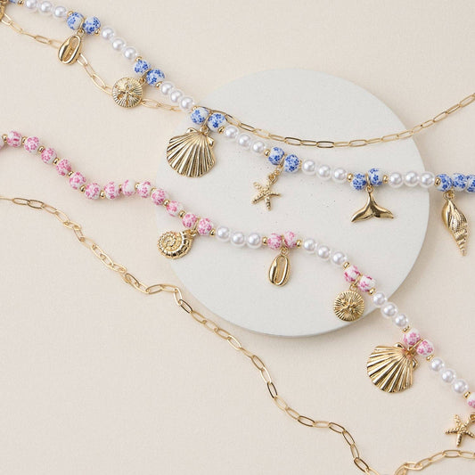 Seaside Charm Layered Charm Necklace