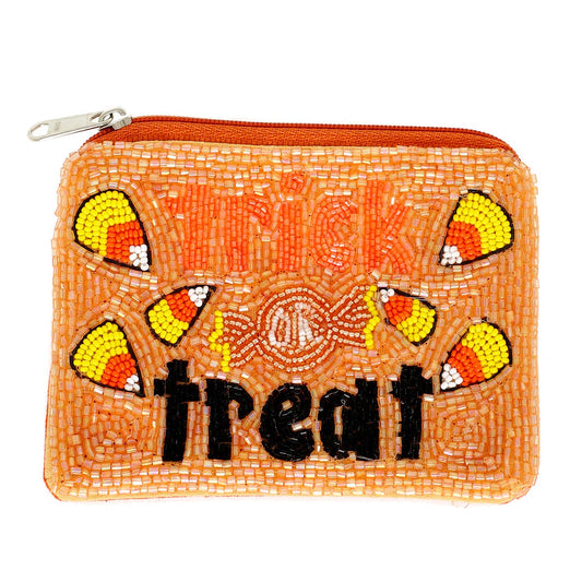 Trick or Treat Seed Bead Coin Bag