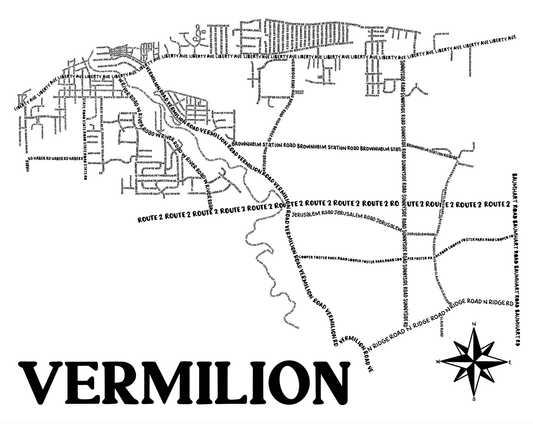 Vermilion Map 8x10 Print