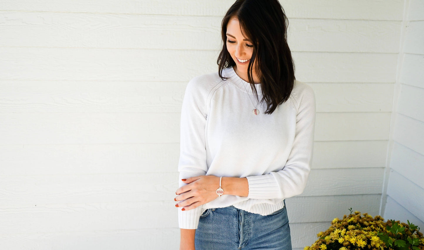 Baseball Seam Pendant Necklace