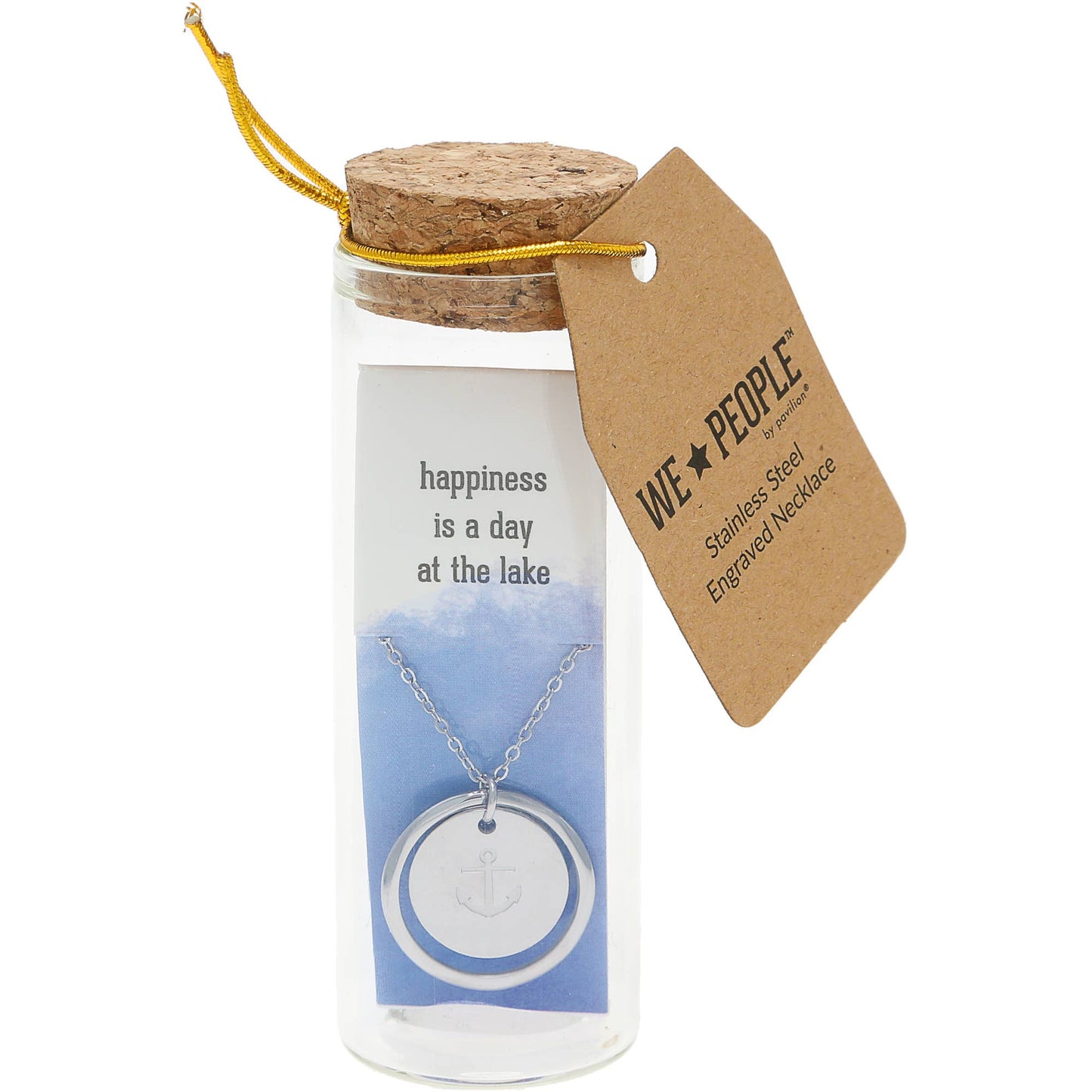 Lake - Engraved Necklace In A Bottle