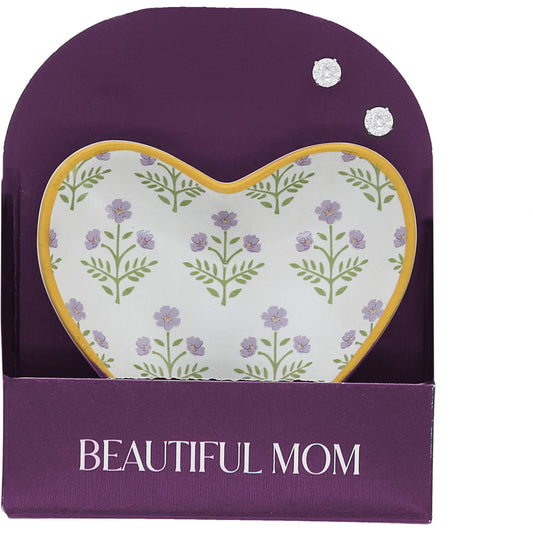 Beautiful Mom - Dish + Earring Set