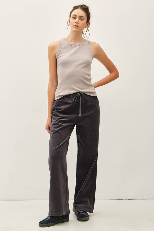 CORDUROY STRAIGHT LEG PANTS