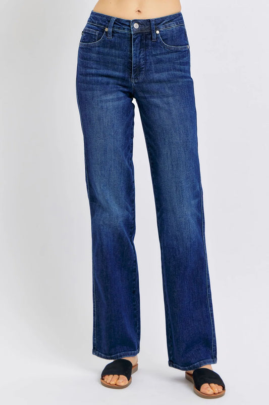 Judy Blue - Mid Rise Tummy Control Straight Leg