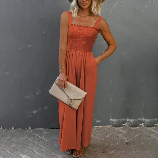 Rust Wide Lig Jumpsuit