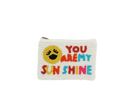 YOU ARE MY SUNSHINE Beaded Coin Purse