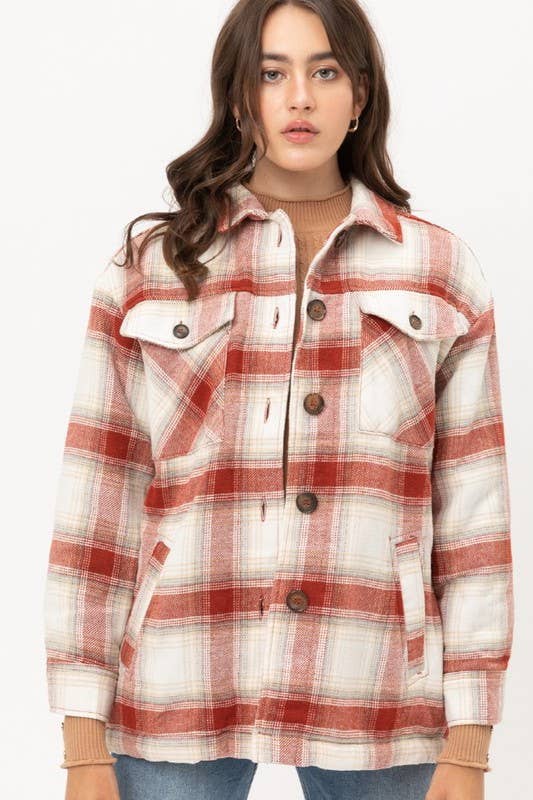 Fleece Lined Plaid Flannel Jacket