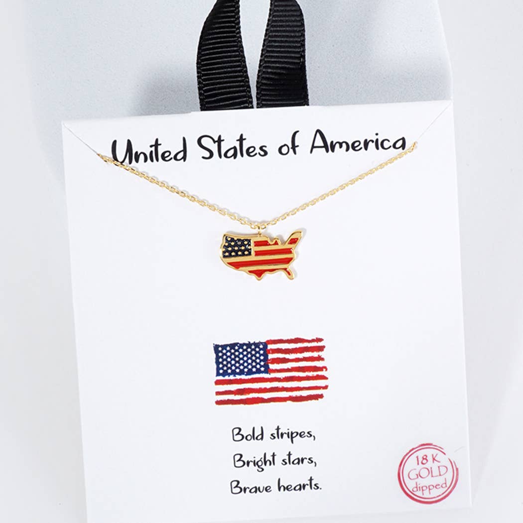 American Flag Pendant Necklace