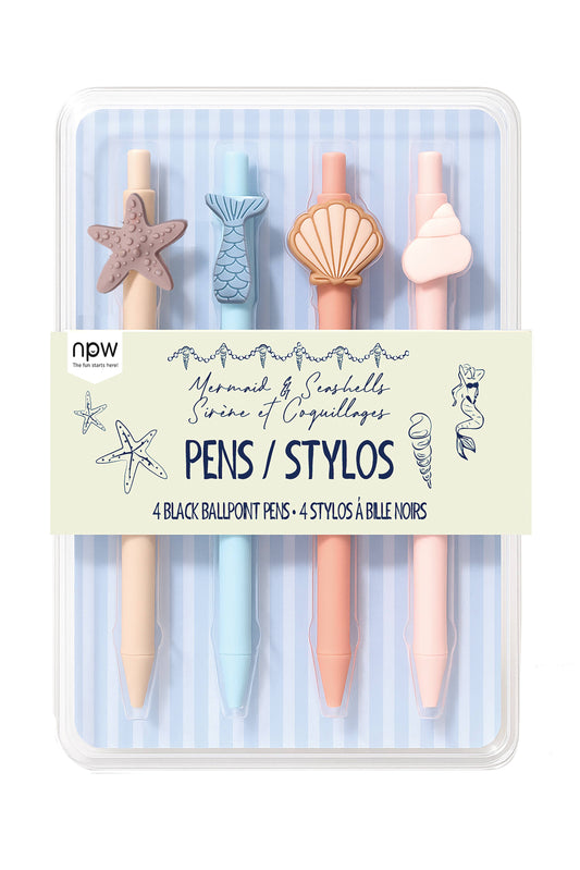 Mermaid Icon Pens 4 Pack Set