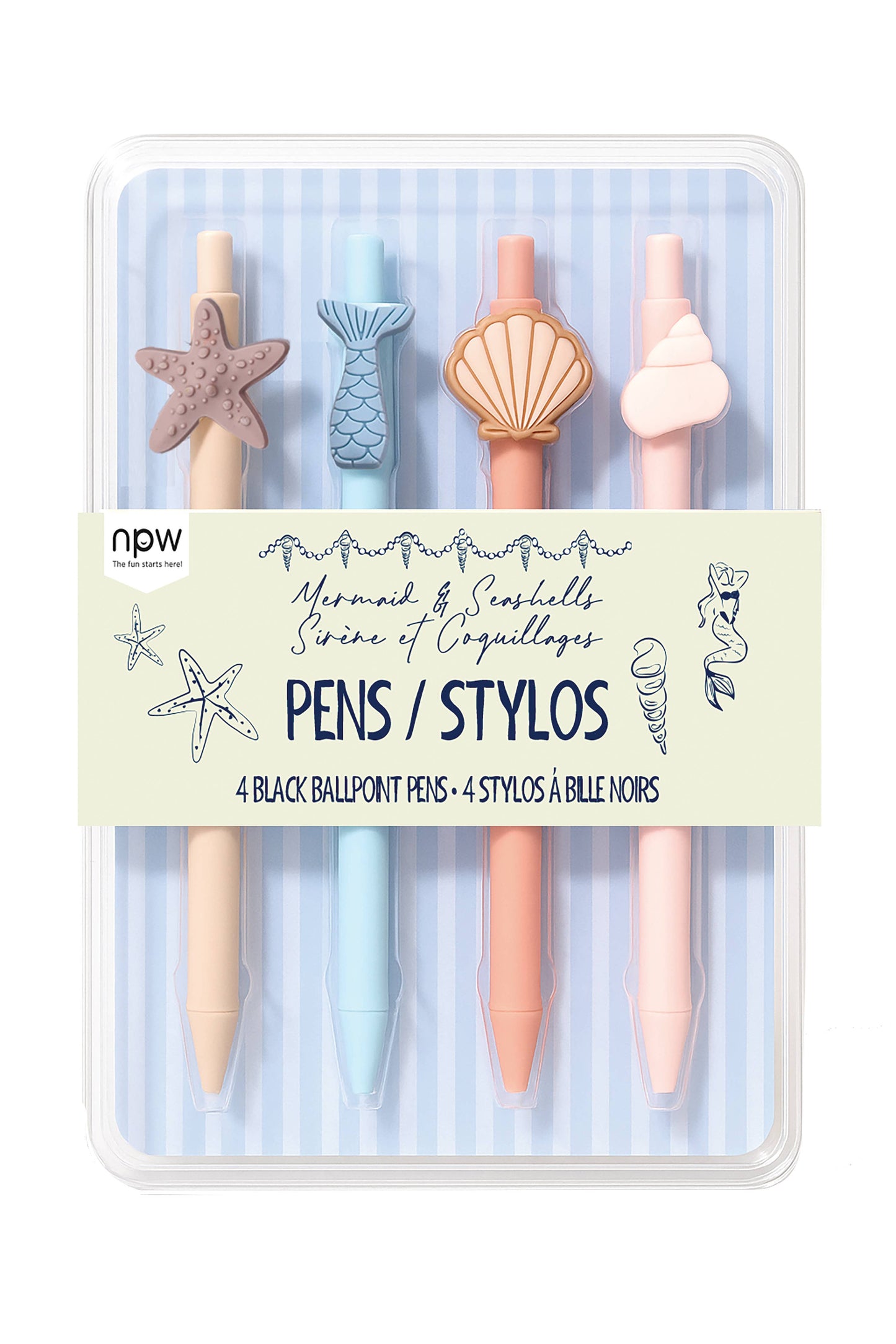Mermaid Icon Pens 4 Pack Set