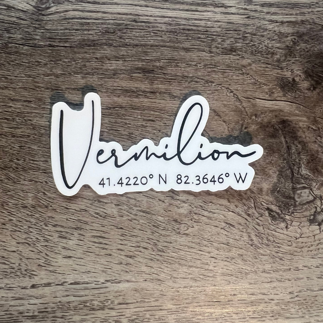 Vermilion Coordinates Sticker