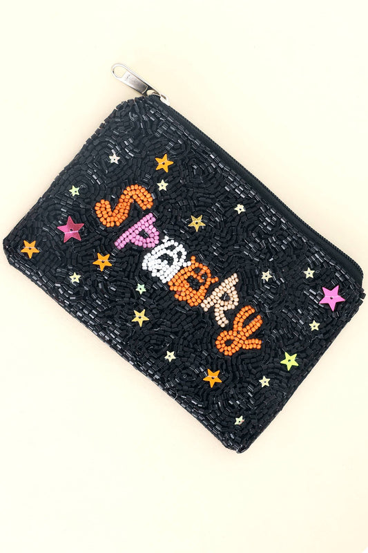 Spooky Ghost Beaded Coin Bag