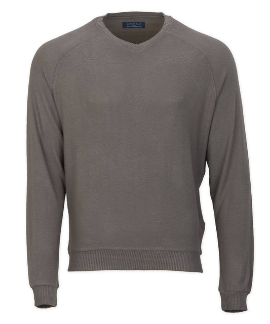 Grey Knit V-Neck Sweater