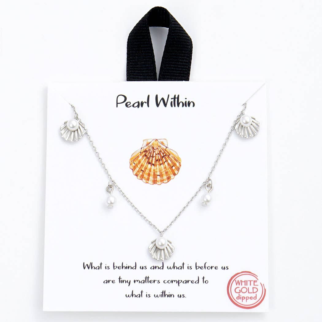 Shells and Pearls Charm Necklace