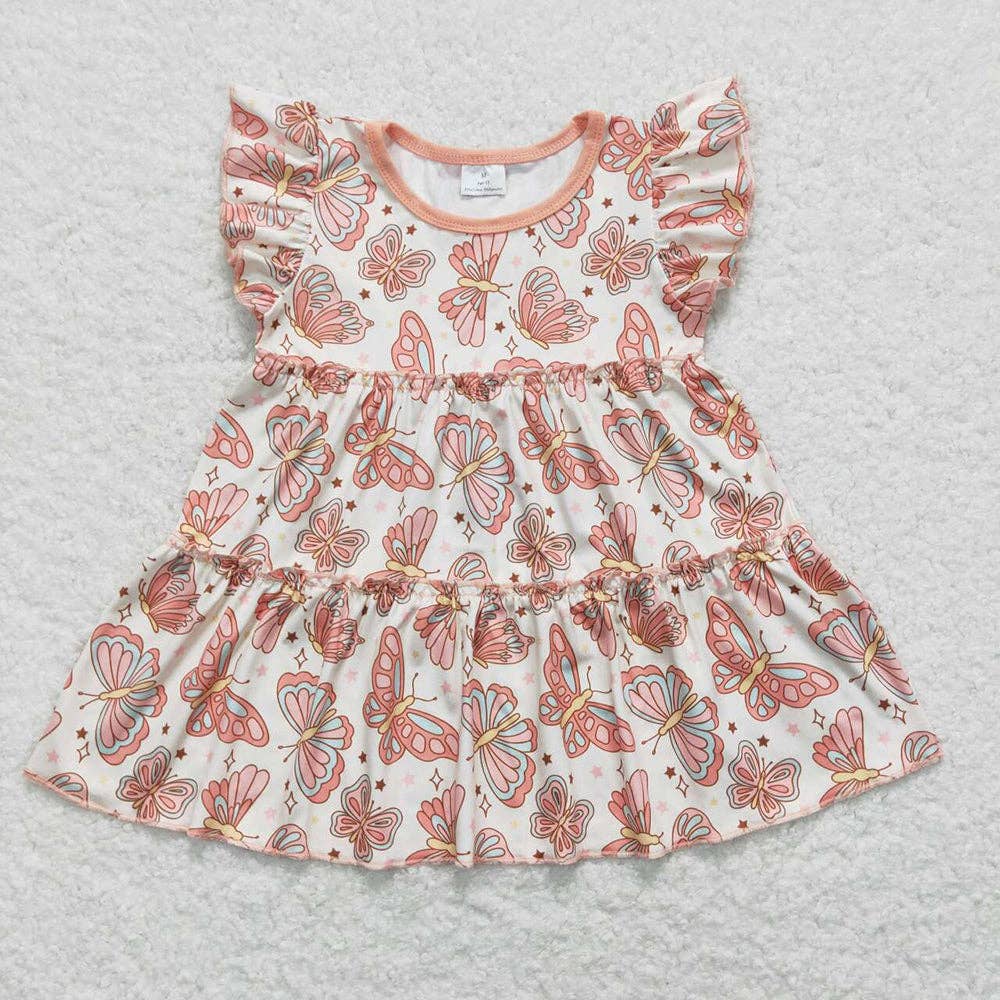 Butterfly Flutter Sleeve Dress