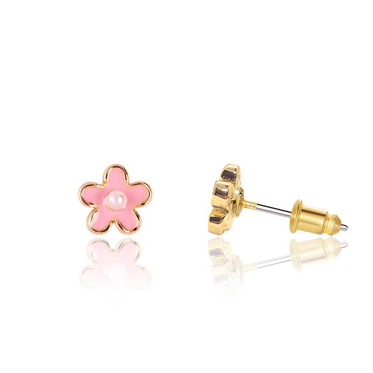 Pink Flower - Stud Earrings