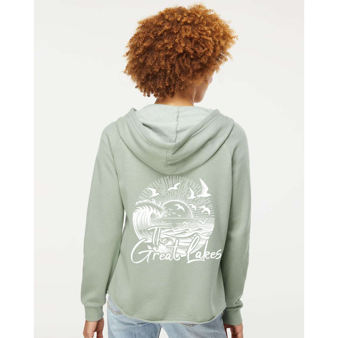 Great Lakes Sunset Ladies Zip Up Jacket