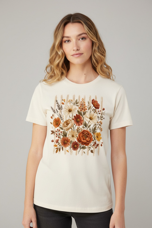 Ivory Fall Floral Tee