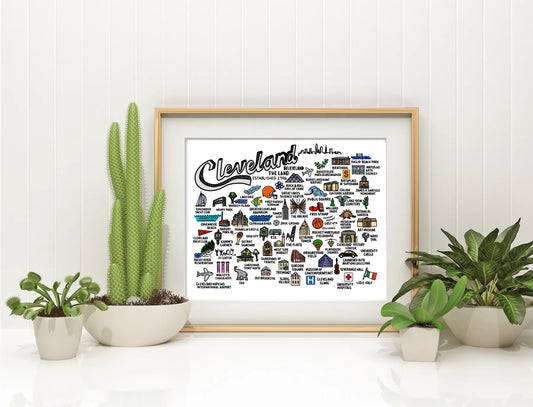 Cleveland Map 8x10 Print - Color