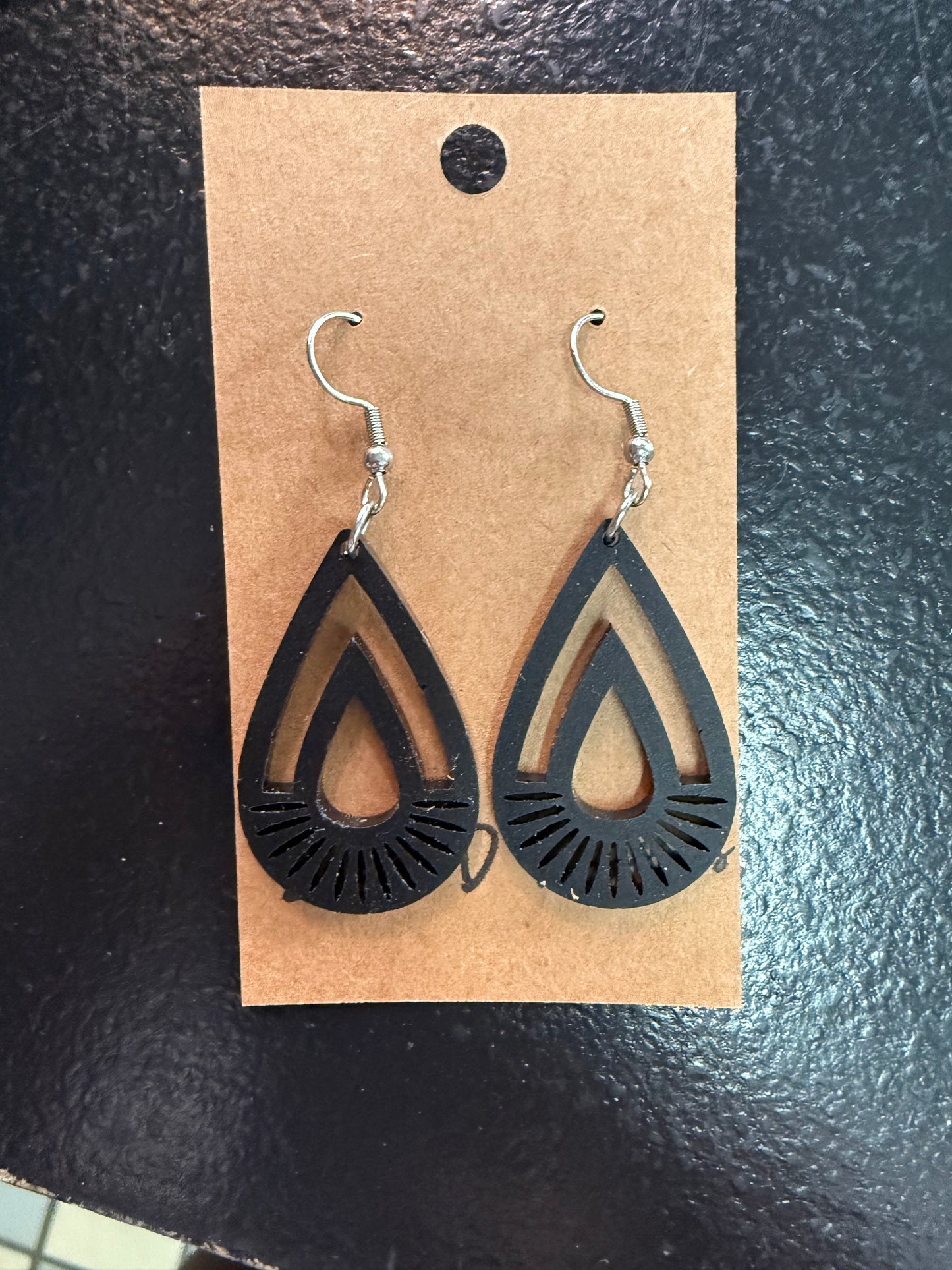 Black Waterdrop Acrylic Earrings