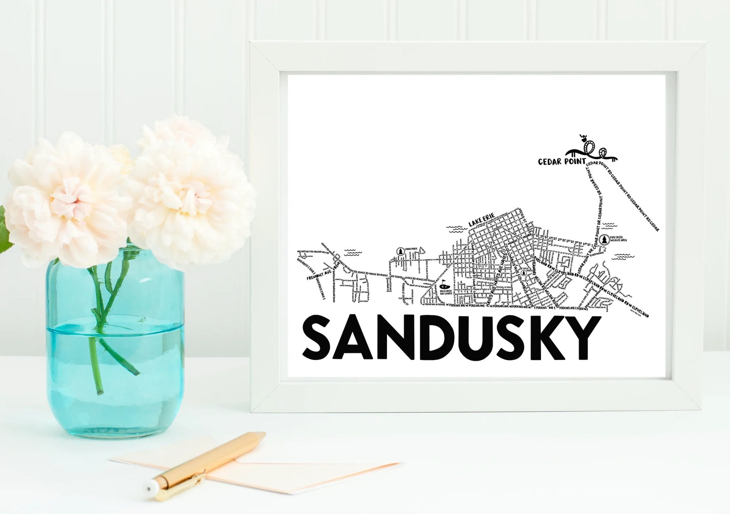 Sandusky Map 8x10 Print
