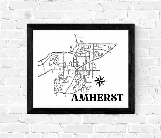 Amherst Map 8x10 Print