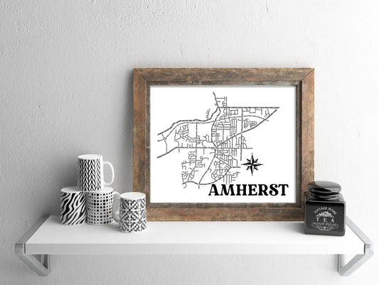 Amherst Map 8x10 Print