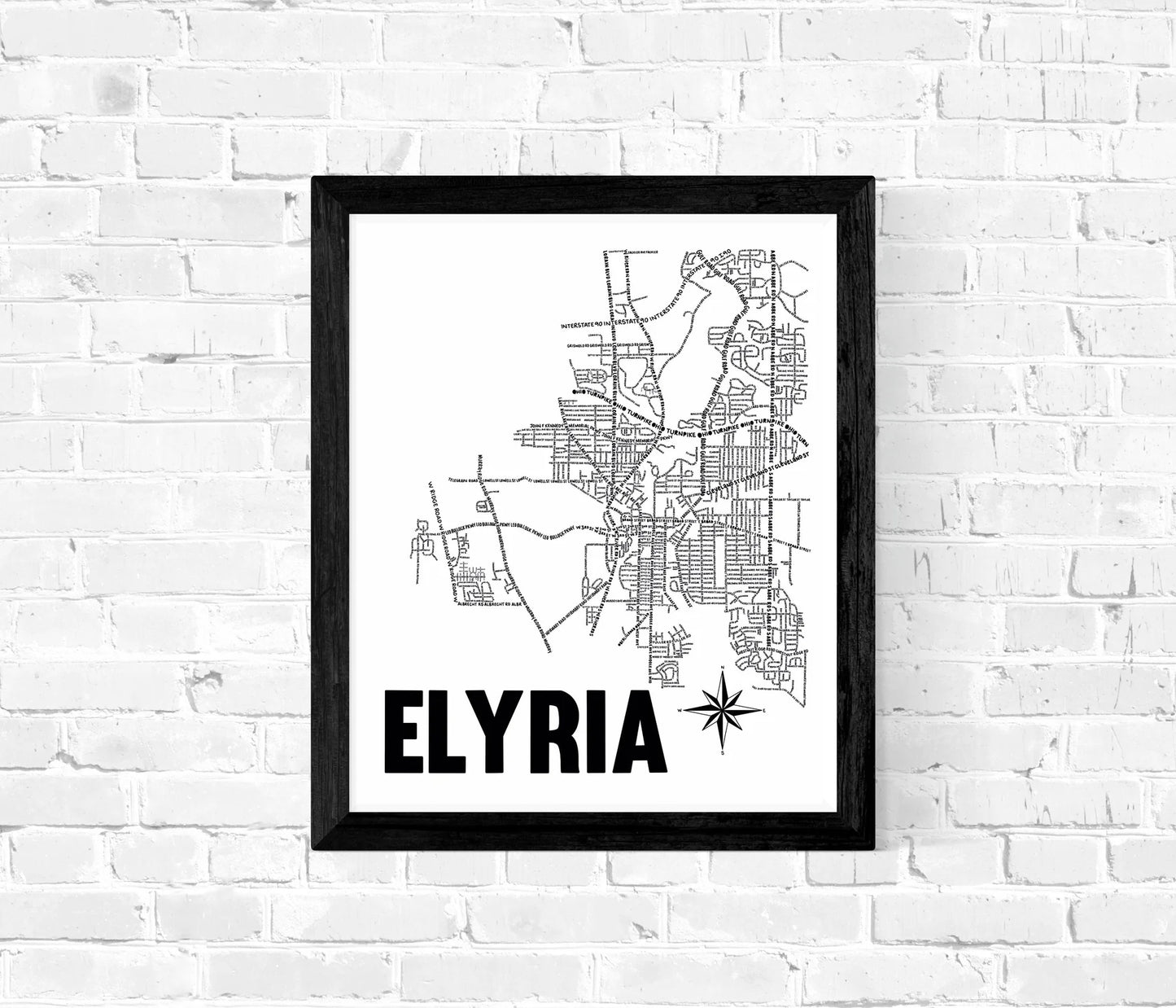 Elyria Map 8x10 Print
