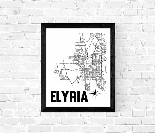 Elyria Map 8x10 Print