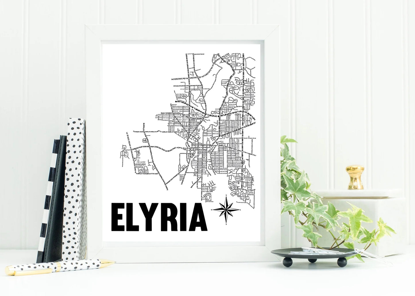 Elyria Map 8x10 Print