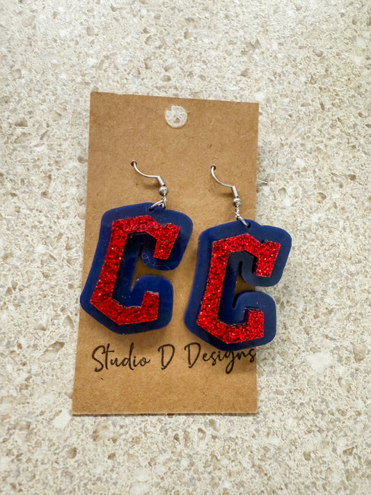 Cleveland Block C Glitter Danglers