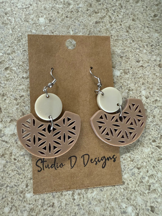 Tan Rising Sun Dangles