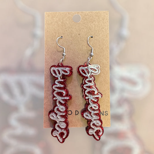 EARRINGS - SCRIPT BUCKEYES