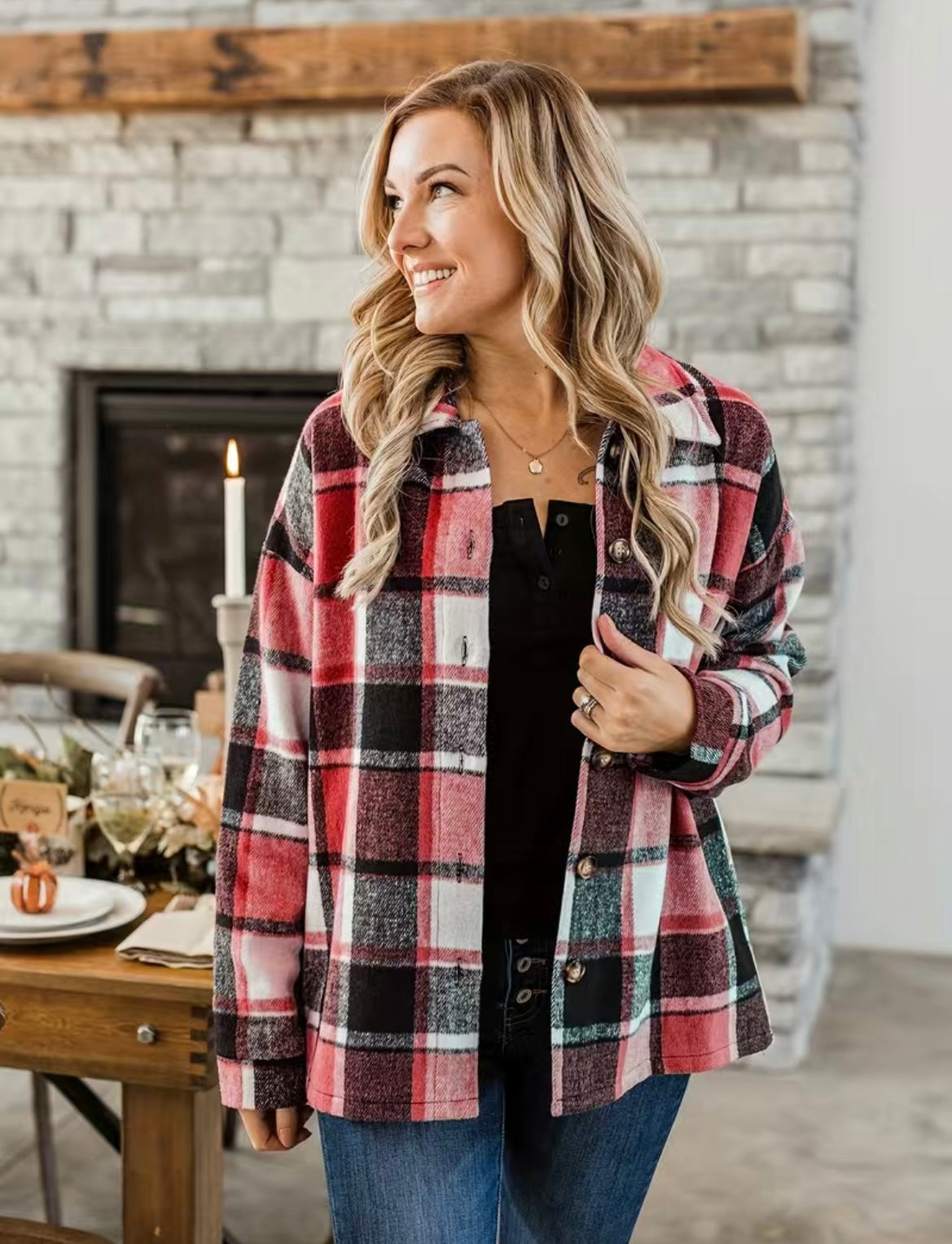 Red / Black Plaid Shacket