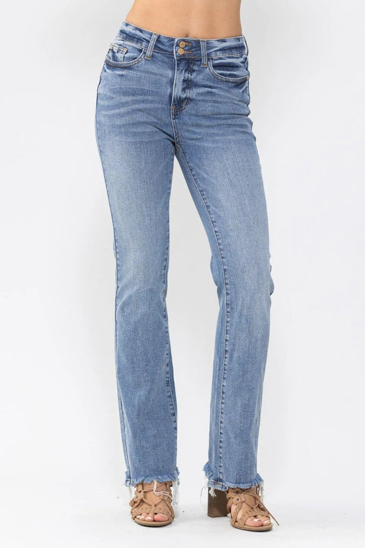 Judy Blue - High Waist Double Button Bootcut Denim Jeans