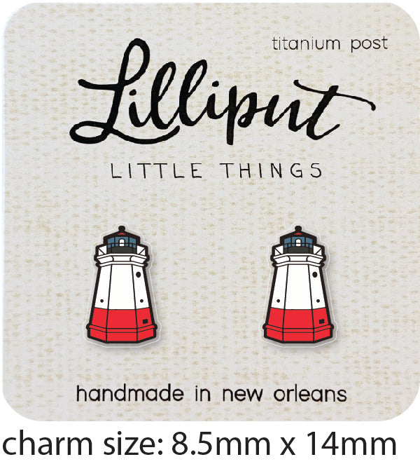 Lighthouse Vermilion Stud Earrings