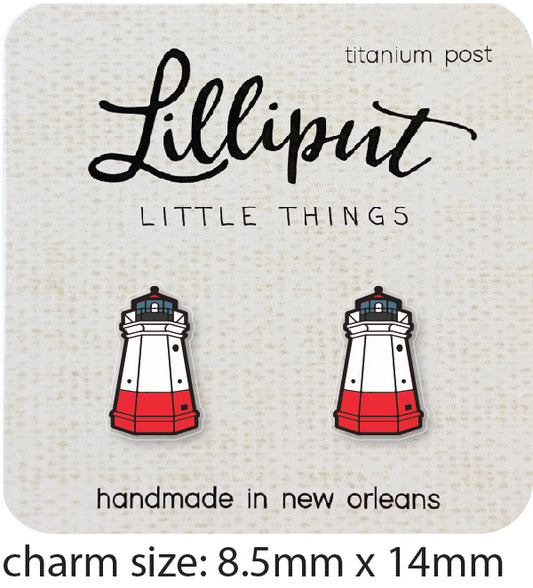 Lighthouse Vermilion Stud Earrings